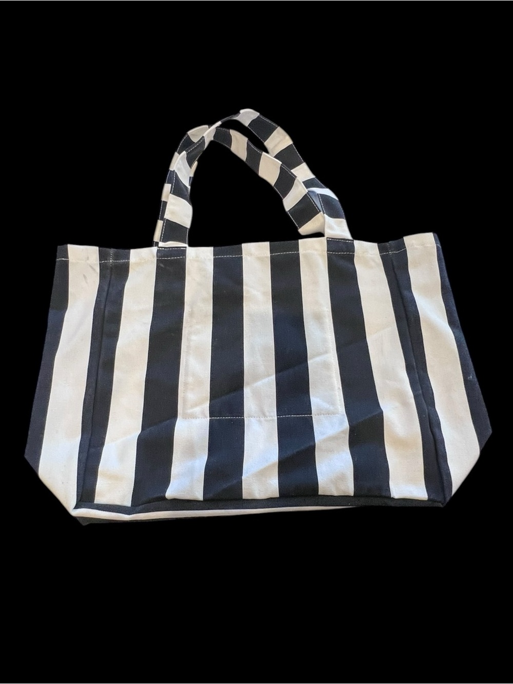 Kérastase Paris Black White Striped Canvas Tote Beach Bag Large - Picture 2 of 7